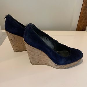 Kate Middleton - Stuart Weitzman Corkswoon Wedges Navy size 10
